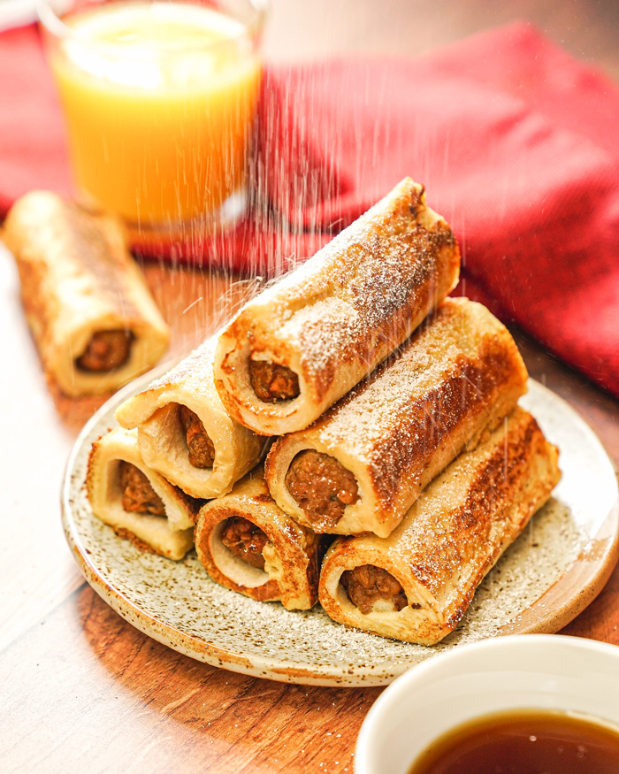 French Toast Sausage Roll-Ups Recipe