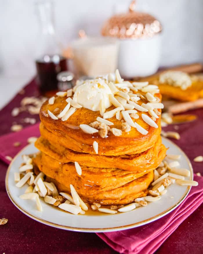 Vegan pumpkin pancakes