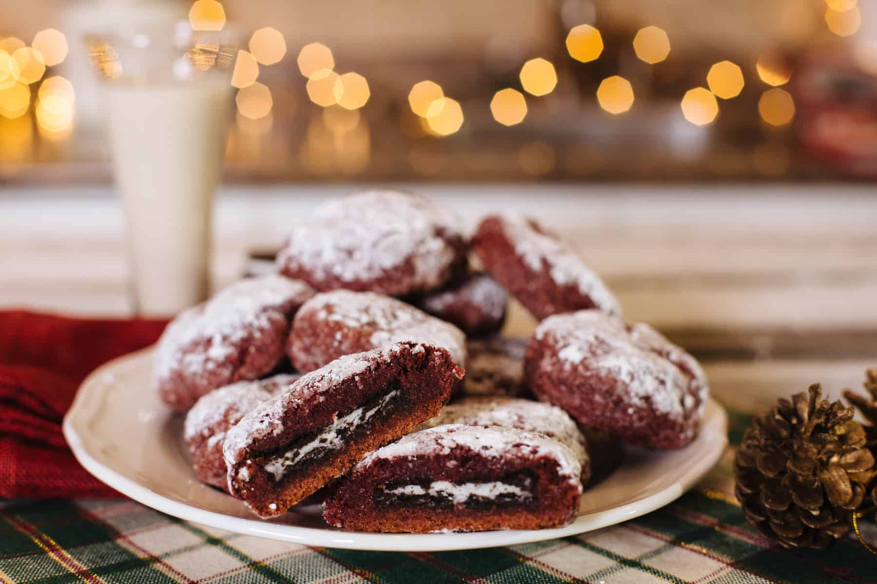 oreo stuffed christmas cookies vegan