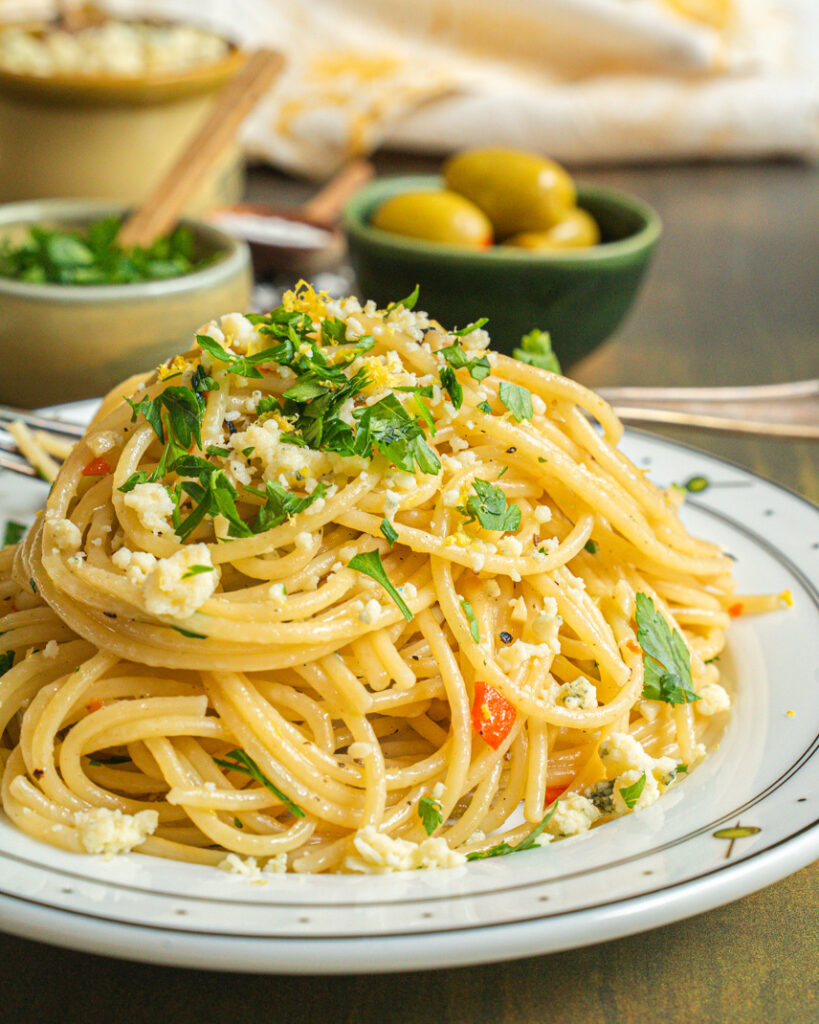 Dirty Martini Pasta (Vegan)